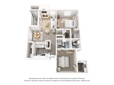 a floor plan of a 1 bedroom with a bathroom and a balcony